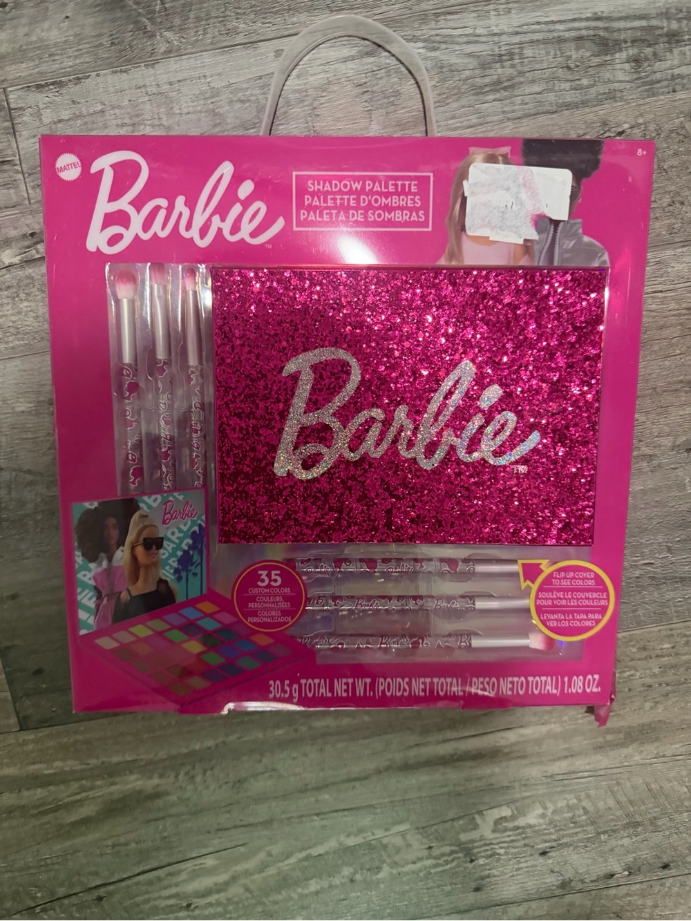 Barbie Hot Pink Glitter Eyeshadow Palette with Silver Logo